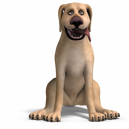 simsearch:400-04791676,k - very funny cartoon dog is a little bit nuts. 3D rendering with clipping path and shadow over white Stock Photo - Budget Royalty-Free & Subscription, Code: 400-04794670