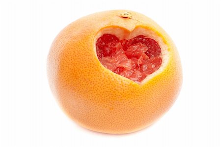 fresh grapefruit with heart isolated on white background Foto de stock - Royalty-Free Super Valor e Assinatura, Número: 400-04794811