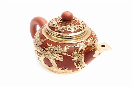 one Chinese teapot isolated on white background Foto de stock - Royalty-Free Super Valor e Assinatura, Número: 400-04794812