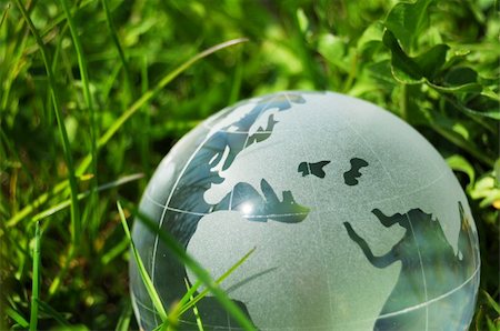 simsearch:400-04776028,k - glass globe or earth in green grass showing eco concept with copyspace Photographie de stock - Aubaine LD & Abonnement, Code: 400-04794873