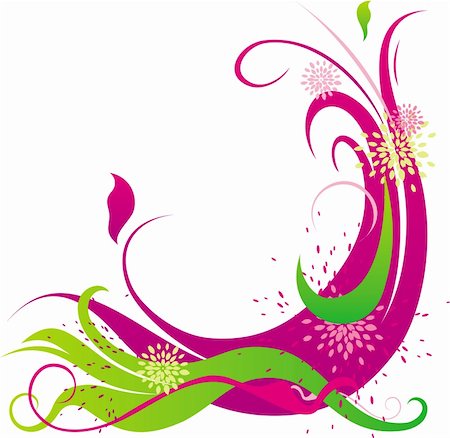 symbols modern art - Purple abstract ornament with floral details Photographie de stock - Aubaine LD & Abonnement, Code: 400-04794955