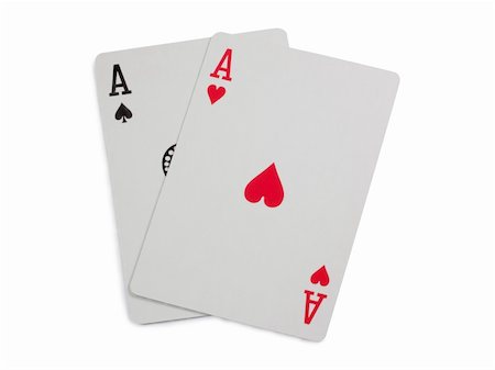 simsearch:400-04651363,k - Two aces. Isolated on white background with clipping path. Photographie de stock - Aubaine LD & Abonnement, Code: 400-04794994