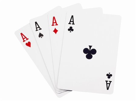 Four aces. Isolated on white background with clipping path. Stock Photo - Budget Royalty-Free & Subscription, Code: 400-04794995