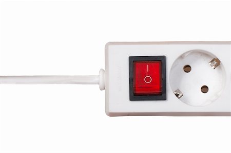 electric connection hazard - Electric socket and outlet isolated on white. Stock Photo - Budget Royalty-Free & Subscription, Code: 400-04795046