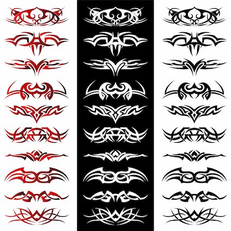 simsearch:400-07953241,k - Set of tribal tattoo including Foto de stock - Super Valor sin royalties y Suscripción, Código: 400-04795155