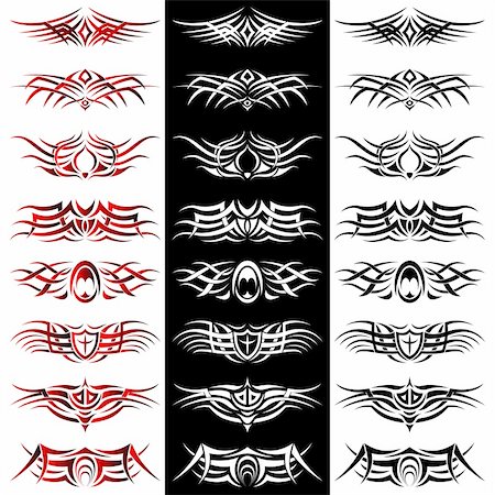 Set of tribal tattoo including Stock Photo - Budget Royalty-Free & Subscription, Code: 400-04795156