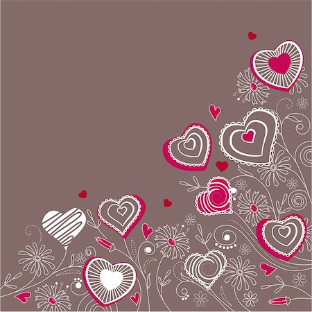 simsearch:400-04798856,k - Valentine greeting card with different red and white hearts Fotografie stock - Microstock e Abbonamento, Codice: 400-04795176