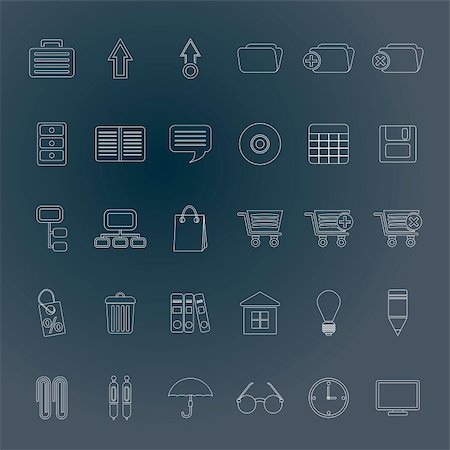 recycle bins for the home - Business and office icons - vector icon set Stock Photo - Budget Royalty-Free & Subscription, Code: 400-04795184