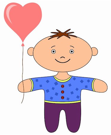 simsearch:400-04813777,k - Toy, ragdoll, boy with valentine heart balloon Fotografie stock - Microstock e Abbonamento, Codice: 400-04795206