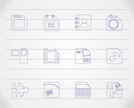 simsearch:400-04289956,k - Mobile Phone, Computer and Internet Icons - Vector Icon Set Stock Photo - Budget Royalty-Free & Subscription, Code: 400-04795223