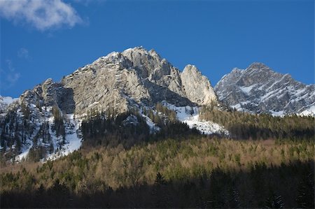 simsearch:400-04947648,k - Alpine environment with high peaks and snow. Pictures taken near Vrata, Mojstrana, Slovenija. Stock Photo - Budget Royalty-Free & Subscription, Code: 400-04795280