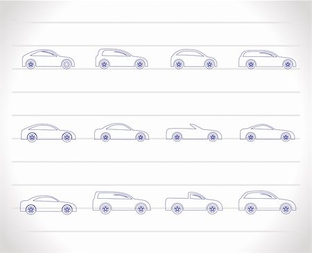 different types of cars icons - Vector icon set Stock Photo - Budget Royalty-Free & Subscription, Code: 400-04795315