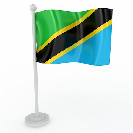 simsearch:400-04796084,k - Illustration of a flag of Tanzania on a white background Foto de stock - Royalty-Free Super Valor e Assinatura, Número: 400-04795551