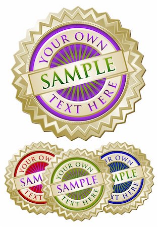 simsearch:400-04375339,k - Set of Four Colorful Emblem Seals Ready for Your Own Text. Foto de stock - Super Valor sin royalties y Suscripción, Código: 400-04795656