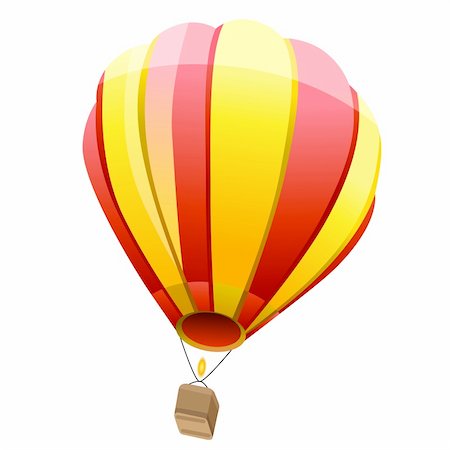 simsearch:400-05690169,k - Hot air balloon isolated on white background Foto de stock - Super Valor sin royalties y Suscripción, Código: 400-04795894