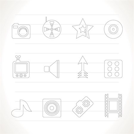 simsearch:400-04324814,k - Entertainment  and media Icons - Vector Icon Set Stock Photo - Budget Royalty-Free & Subscription, Code: 400-04795907