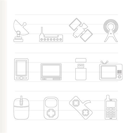 technology and communications icons - vector icon set Stock Photo - Budget Royalty-Free & Subscription, Code: 400-04795911