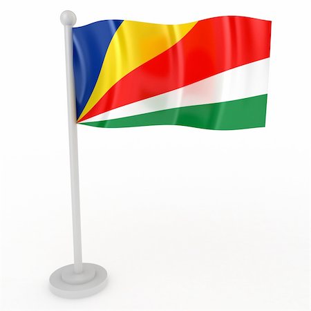 simsearch:400-04796084,k - Illustration of a flag of Seychelles on a white background Foto de stock - Royalty-Free Super Valor e Assinatura, Número: 400-04796084