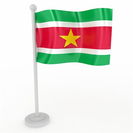 suriname - Illustration of a flag of Suriname on a white background Photographie de stock - Aubaine LD & Abonnement, Code: 400-04796086