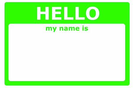 hello my name is sign with blank white copyspace for text message Stock Photo - Budget Royalty-Free & Subscription, Code: 400-04796145