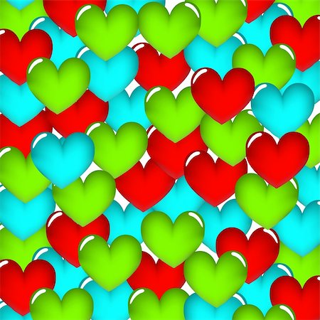 simsearch:400-07955839,k - Hearts seamless pattern. Hearts on a white background. Vector illustration. Stockbilder - Microstock & Abonnement, Bildnummer: 400-04796271