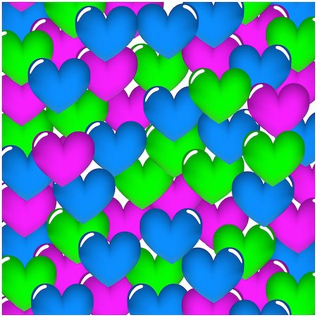 Hearts seamless pattern. Hearts on a white background. Vector illustration. Stock Photo - Budget Royalty-Free & Subscription, Code: 400-04796272