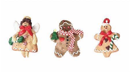 simsearch:400-06430094,k - Homemade Gingerbread christmas cookies isolated on white background Stock Photo - Budget Royalty-Free & Subscription, Code: 400-04796330