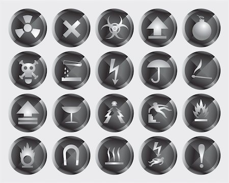 danger signs and icons - vector icon set Stock Photo - Budget Royalty-Free & Subscription, Code: 400-04796555