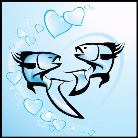 simsearch:400-04294764,k - Background with fishes in love Foto de stock - Royalty-Free Super Valor e Assinatura, Número: 400-04796557