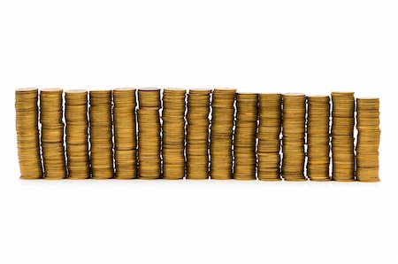 Stack of coins isolated on the white Stock Photo - Budget Royalty-Free & Subscription, Code: 400-04796776