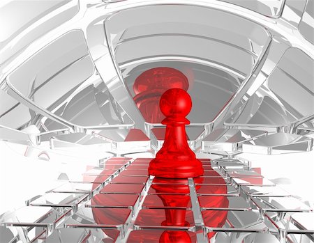 simsearch:400-04710081,k - chess pawn in abstract futuristic space - 3d illustration Photographie de stock - Aubaine LD & Abonnement, Code: 400-04796782
