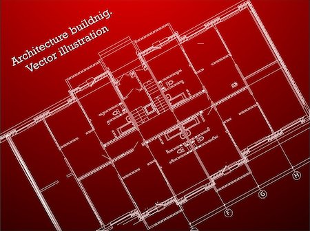 vector blueprint like background with architectural drawing Photographie de stock - Aubaine LD & Abonnement, Code: 400-04797024
