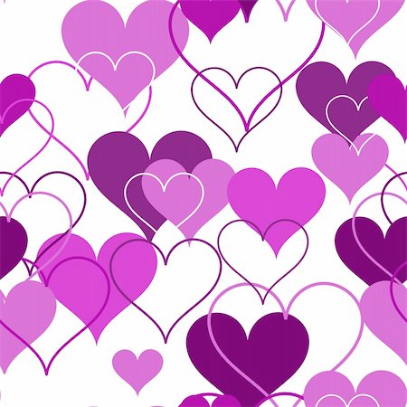 Seamless pink and white hearts background. Vector illustration Stock Photo - Budget Royalty-Free & Subscription, Code: 400-04797022
