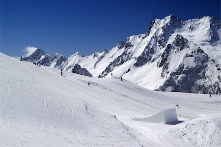 springboard - Snowboard park. Caucasus Mountains, ski resort Dombay. Stock Photo - Budget Royalty-Free & Subscription, Code: 400-04797158