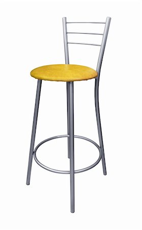 Modern steel bar stool isolated on white Photographie de stock - Aubaine LD & Abonnement, Code: 400-04797207