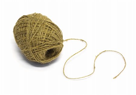 simsearch:400-05136963,k - Clew of linen twine isolated on white Stock Photo - Budget Royalty-Free & Subscription, Code: 400-04797201