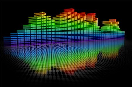 3D Equalizer Display. Black background. Stock Photo - Budget Royalty-Free & Subscription, Code: 400-04797395