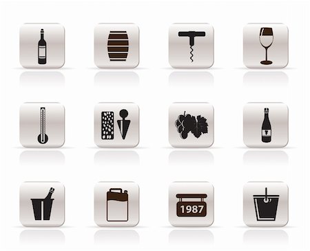 Wine Icons - Vector Icon Set Stock Photo - Budget Royalty-Free & Subscription, Code: 400-04797426
