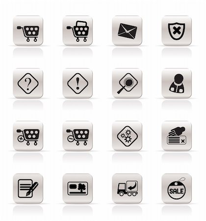 Online Shop Icons - Vector Icon Set Stock Photo - Budget Royalty-Free & Subscription, Code: 400-04797447