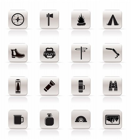 Simple Tourism and Holiday Vector Icon Set Fotografie stock - Microstock e Abbonamento, Codice: 400-04797451