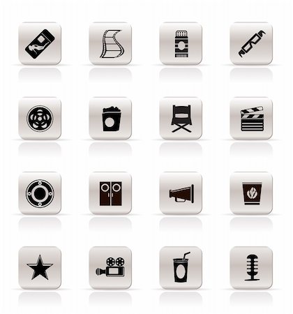 Simple Cinema and Movie Icons - vector icon set Photographie de stock - Aubaine LD & Abonnement, Code: 400-04797453