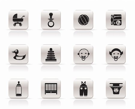 diapered crib - Simple Child, Baby and Baby Online Shop Icons - Vector Icon Set Stock Photo - Budget Royalty-Free & Subscription, Code: 400-04797488