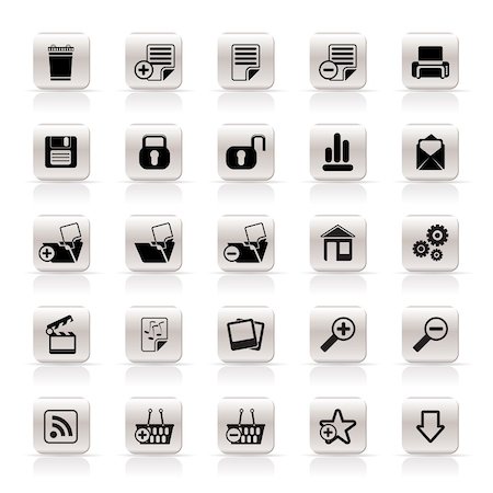 simsearch:400-04241862,k - 25 Simple Realistic Detailed Internet Icons - Vector Icon Set Photographie de stock - Aubaine LD & Abonnement, Code: 400-04797513