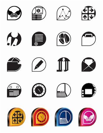 Business and office icons - vector icon set Stock Photo - Budget Royalty-Free & Subscription, Code: 400-04797548