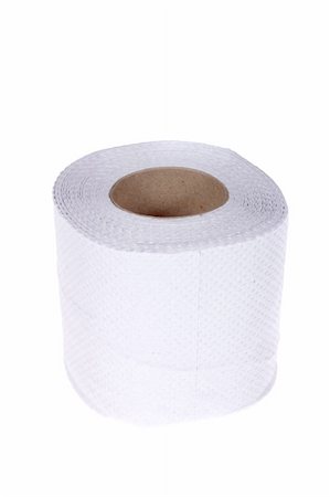 White toilet paper, photo on the white background Fotografie stock - Microstock e Abbonamento, Codice: 400-04797623