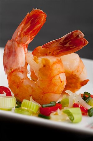 closeup of two prawns Stock Photo - Budget Royalty-Free & Subscription, Code: 400-04797632