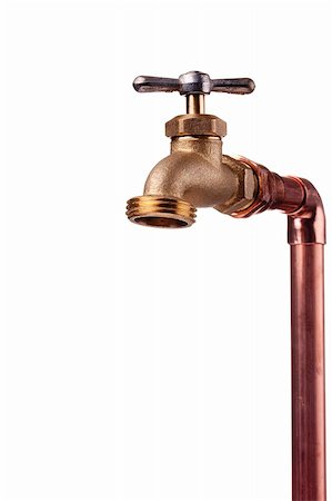 red pipes - Bronze faucet attached to the water system of copper pipes. Stock Photo - Budget Royalty-Free & Subscription, Code: 400-04797666