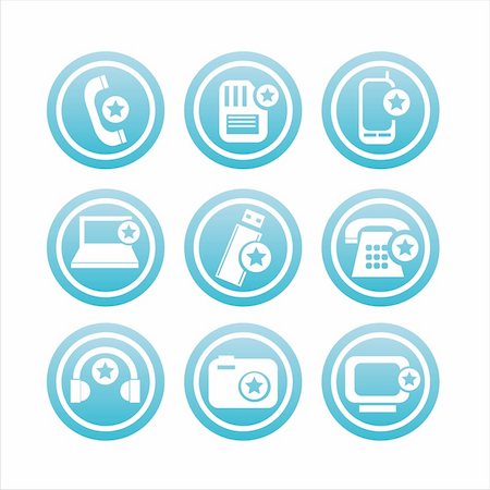 set of 9 technology with stars signs Stock Photo - Budget Royalty-Free & Subscription, Code: 400-04798066