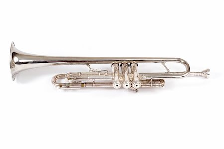 simsearch:400-05304831,k - old trumpet, photo on the white background Stock Photo - Budget Royalty-Free & Subscription, Code: 400-04798158