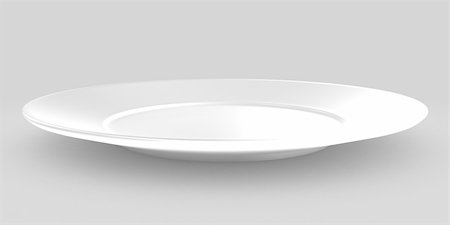White plate 3d rendering object Stockbilder - Microstock & Abonnement, Bildnummer: 400-04798327